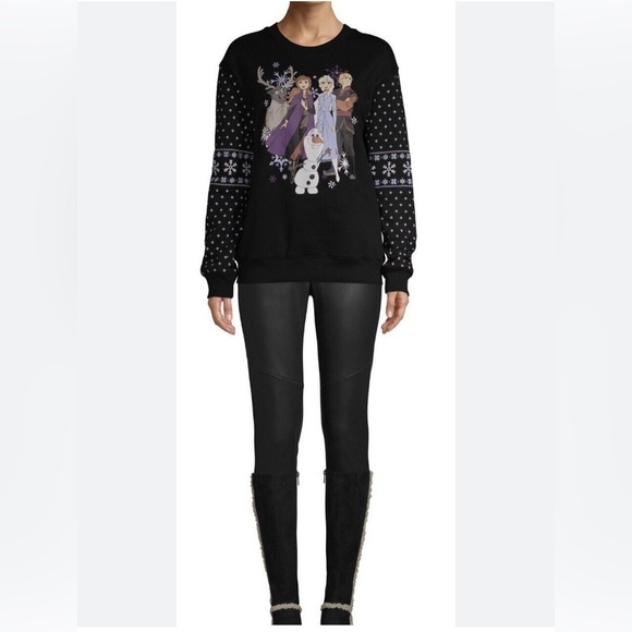 𝅺disney FROZEN ELSA, ANNA, OLAF LIGHT UP SWEATSHIRT CHRISTMAS WOMEN'S XXL - Picture 2 of 9